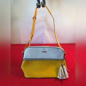 Chic Yellow and White Crossbody Bag